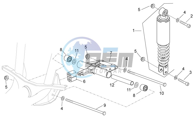 R.shock absorber-connect. Rod