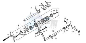 GL1500C F6C drawing SHIFT DRUM/SHIFT FORK