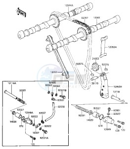 ZN 1300 A [VOYAGER] (A1-A4) [VOYAGER] drawing CAMSHAFTS_CHAIN_TENSIONER