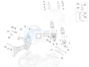 GTV 300 SEI GIORNI IE E4 ABS (APAC) drawing Rear suspension - Shock absorber/s