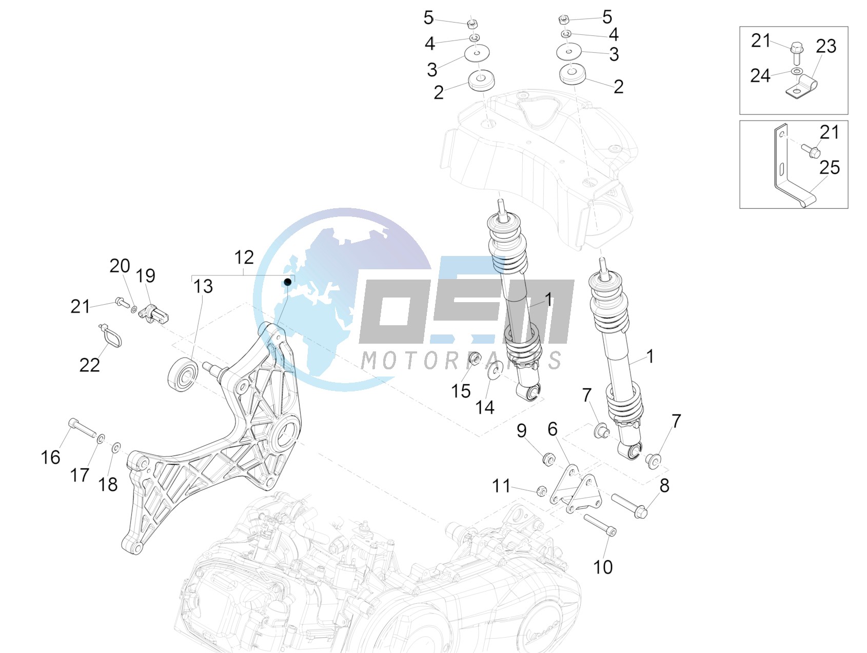 Rear suspension - Shock absorber/s