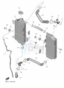 YZ450F (B2WD) drawing RADIATOR & HOSE