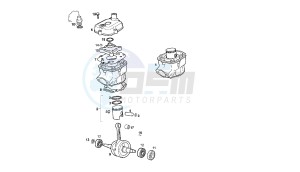 SENDA SM X-RACE - 50 CC 2T EU2 drawing CRANKSHAFT - CYLINDER - CYLINDER HEAD