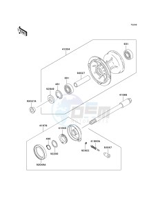 KLX 300 A [KLX300R] (A6F-A7A) A6F drawing FRONT HUB