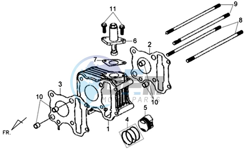 CYLINDER / TOP GASKET / LOWER GASKET