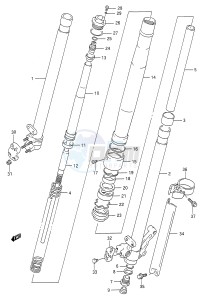 RM125 (E28) drawing FRONT DAMPER (MODEL M)