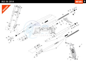 RS3-50-BLACK-FLUOR drawing SHOWA FRONT FORK