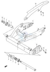 GSX-R750W (E28) drawing REAR SWINGING ARM (MODEL N P)