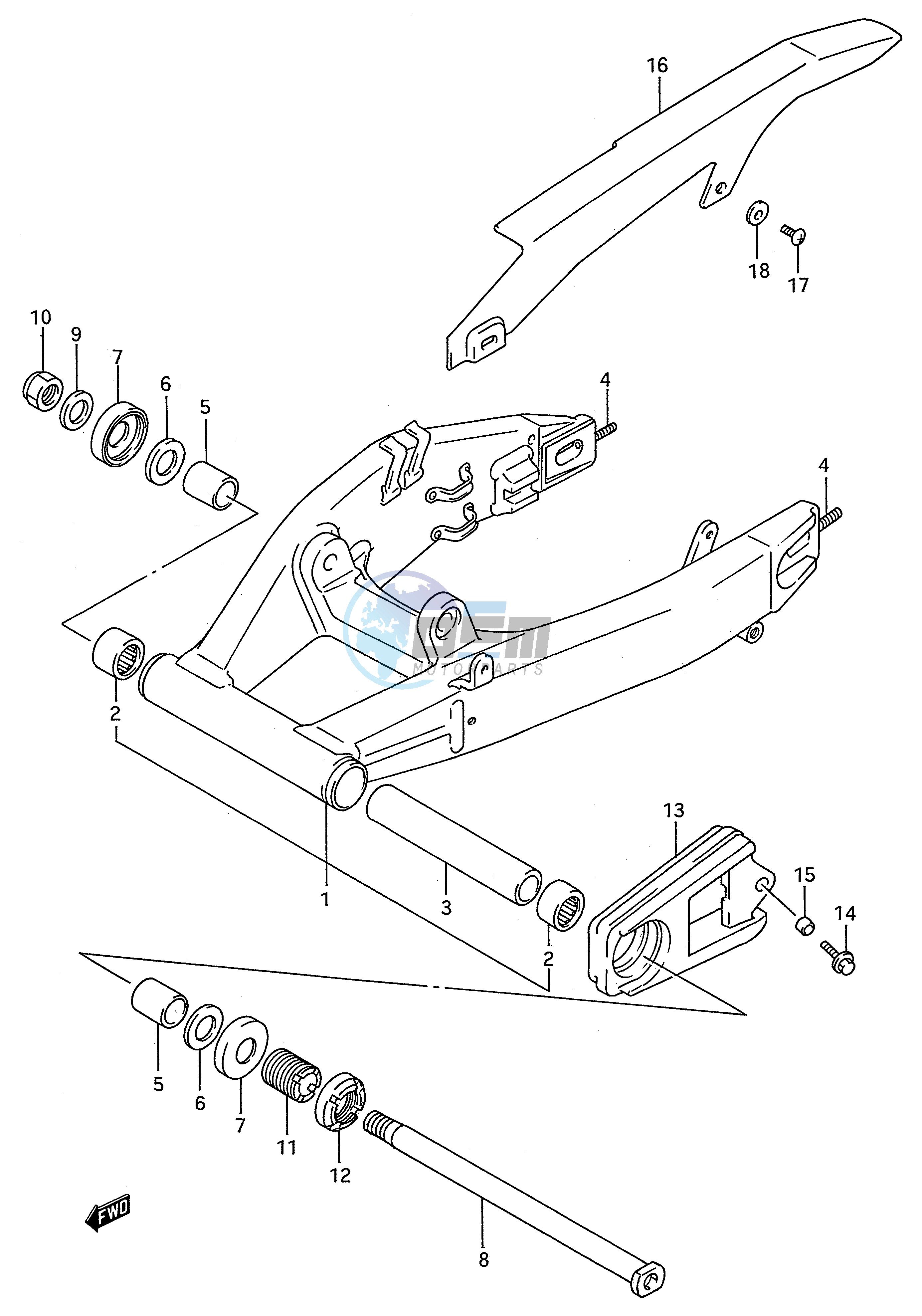 REAR SWINGING ARM (MODEL N P)