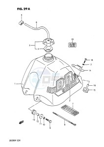 DR200 (E24) drawing FUEL TANK (MODEL J K M)