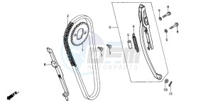 CB250 drawing CAM CHAIN/TENSIONER