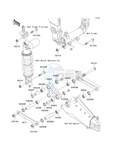 ZX 1000 E [NINJA ZX-10R] (E8F-E9FA) 0E8F drawing REAR SUSPENSION