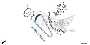 CBR125RTF CBR125RT UK - (E) drawing CAM CHAIN/ TENSIONER