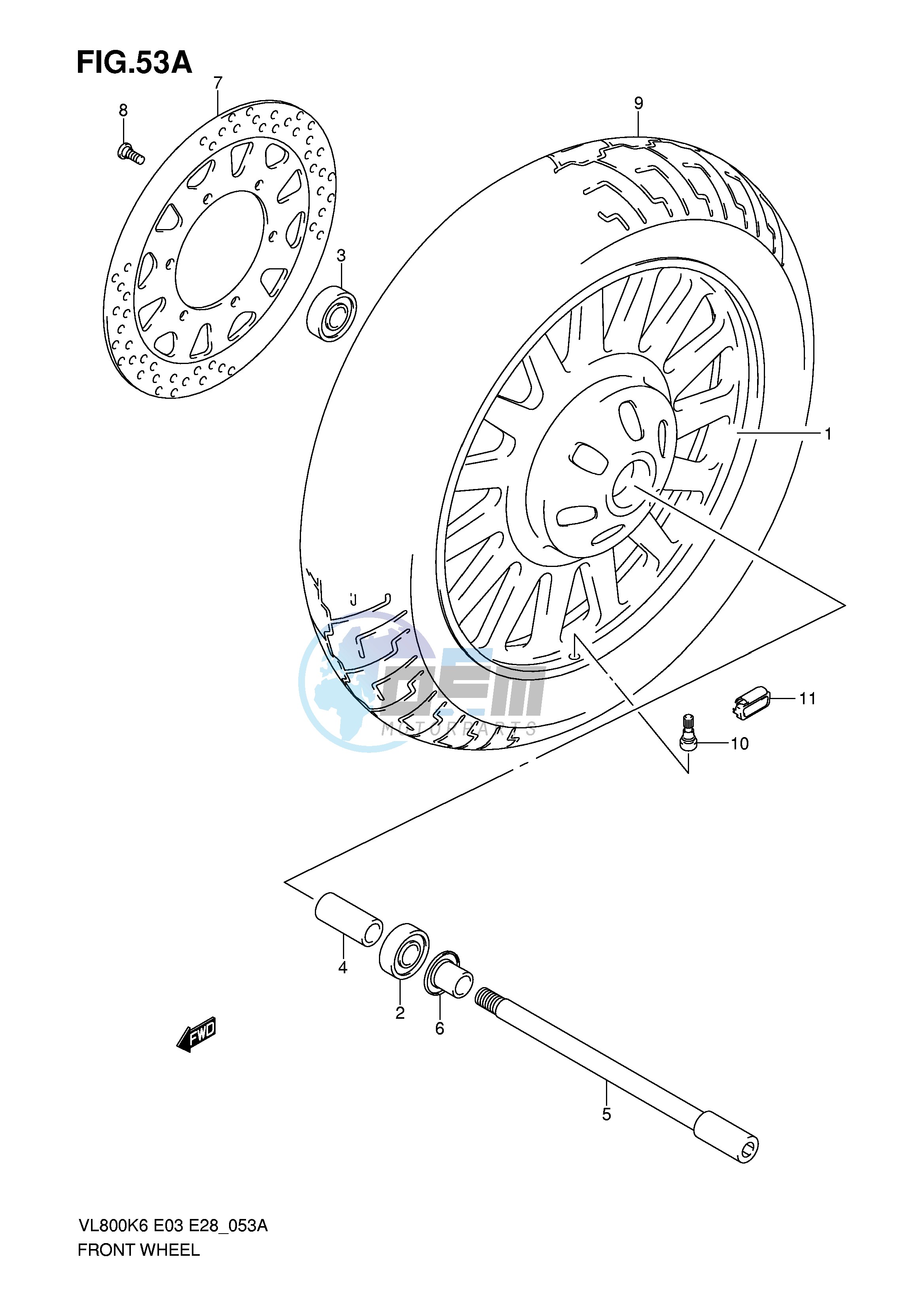 FRONT WHEEL (VL800CK6 CK7 CK8 CK9 CL0)