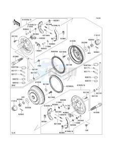 KAF 620 G [MULE 3000] (G6F-G8F) G8F drawing FRONT HUBS_BRAKES