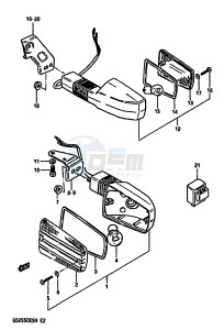 GSX550E (F-G-H) drawing TURN SIGNAL LAMP (E1,E4,E6,E24,E34,E53)