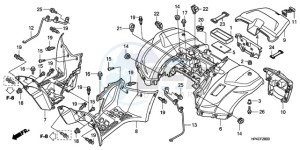 TRX420FEA Europe Direct - (ED / 2ED 4WD) drawing REAR FENDER