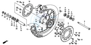 CR250R drawing REAR WHEEL