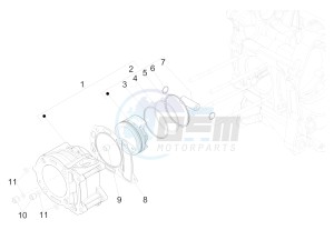 GTS 300 HPE 4T-4V IE ABS E4 (NAFTA) drawing Cylinder-piston-wrist pin unit