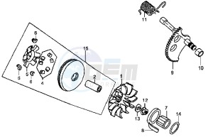 MEGALO 125 drawing CLUTCH / V BELT