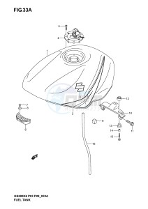 GS500 (P3) drawing FUEL TANK (MODEL K4)