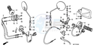 XL700V9 UK - (E / MKH) drawing HANDLE LEVER/SWITCH/CABLE