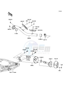 KFX450R KSF450B9F EU drawing Muffler(s)