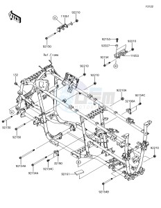 BRUTE FORCE 750 4x4i EPS KVF750GJF EU drawing Engine Mount