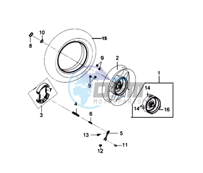 REAR WHEEL /  CENTRAL STAND