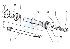 Zip 50 RST drawing Front wheel axle, disc brake