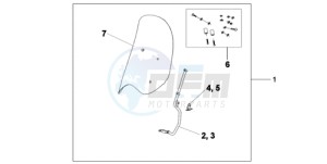 SH300AR9 UK - (E / ABS MKH SPC TBX) drawing WINDSHIELD WITHOUT KNUCKLE VISOR