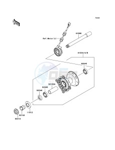 KLX450R KLX450A8F EU drawing Front Hub