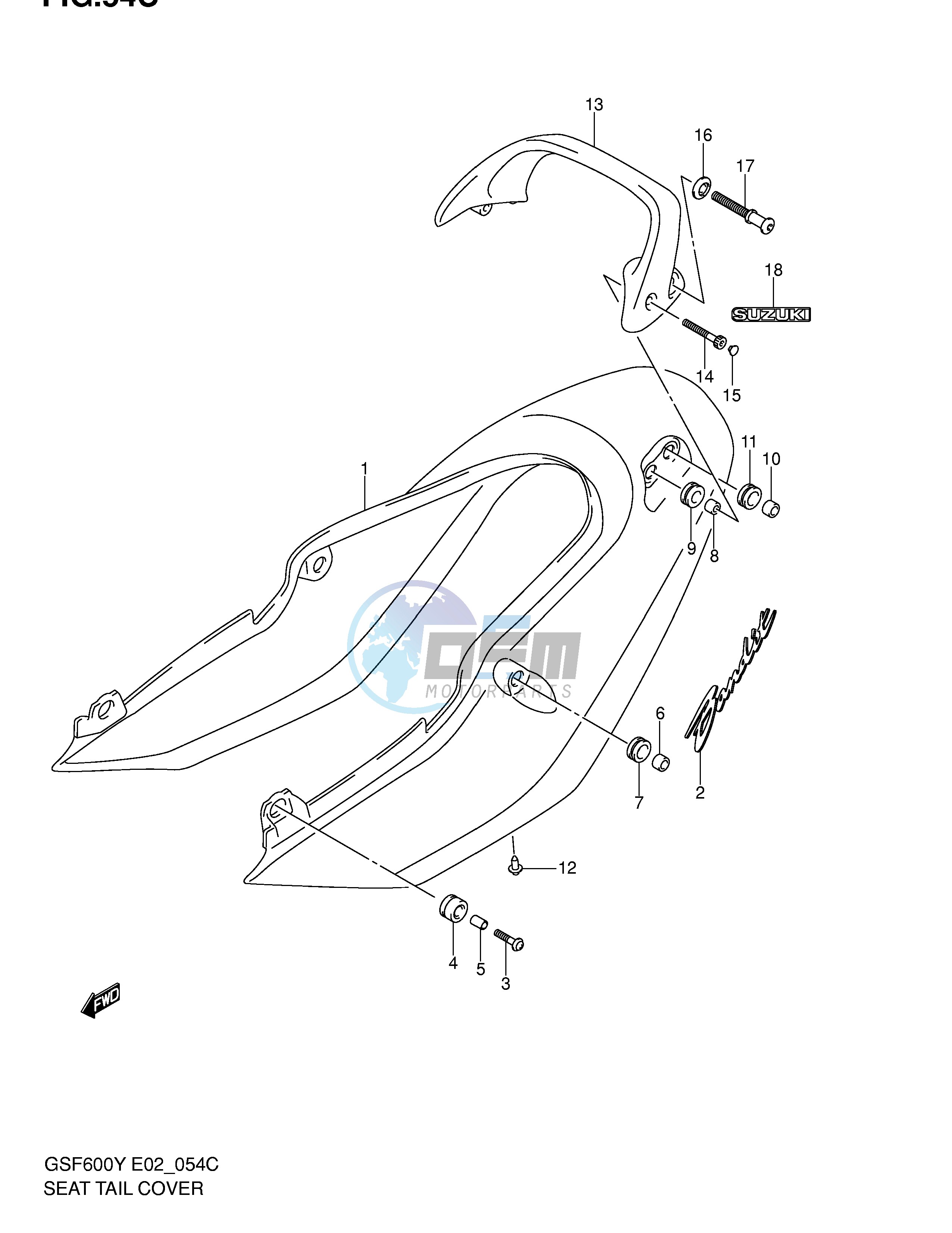 SEAT TAIL COVER (GSF600K2 UK2)