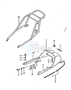 GSX750 (T-X) drawing SEAT TAIL COVER (MODEL X : 24L)