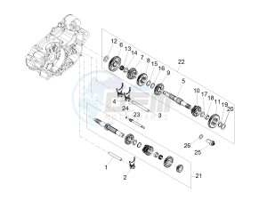 RS 125 RS REPLICA 4T E4 ABS (EMEA) drawing Gear box - Gear assembly