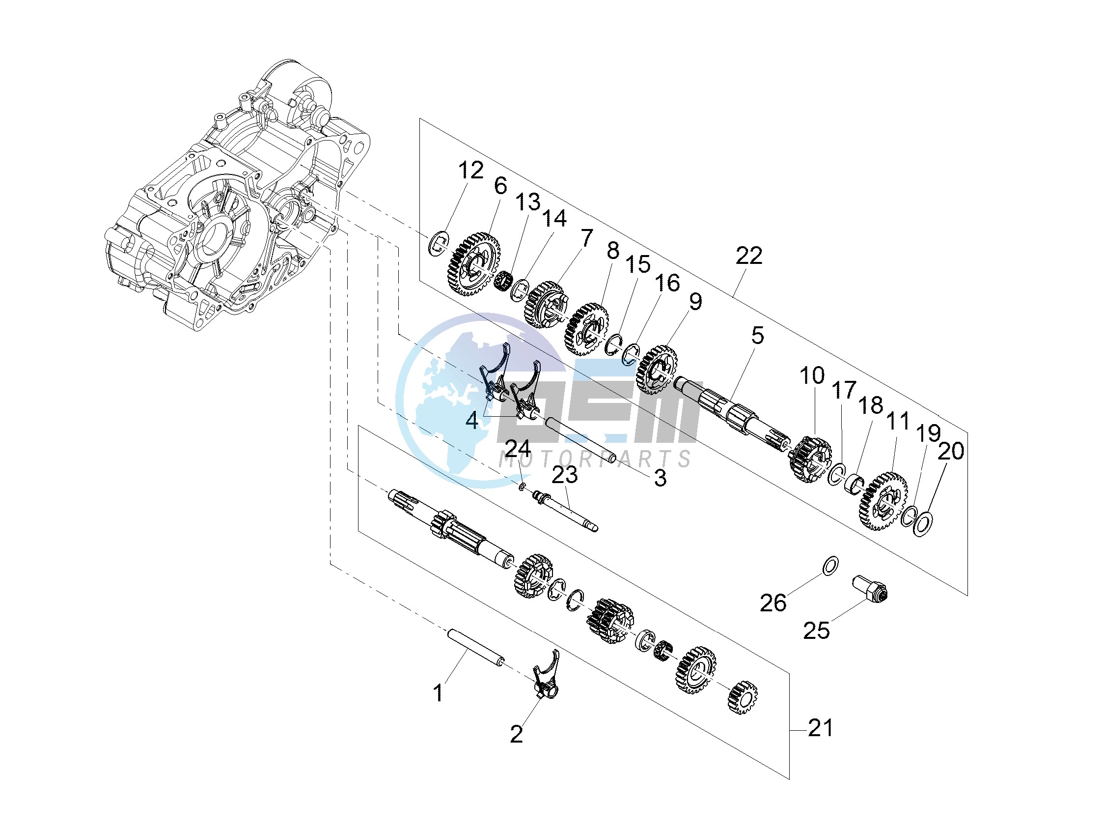 Gear box - Gear assembly