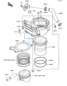 KL 250 D [KLR250] (D7-D9) [KLR250] drawing CYLINDER_PISTON