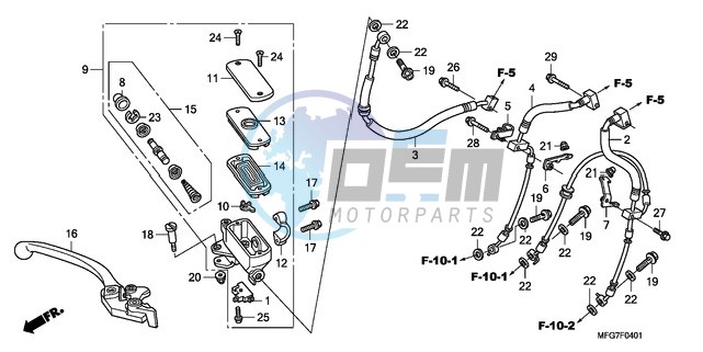 FR. BRAKE MASTER CYLINDER (CB600FA/FA3)