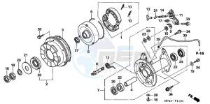 TRX90XC TRX90 ED drawing REAR BRAKE PANEL