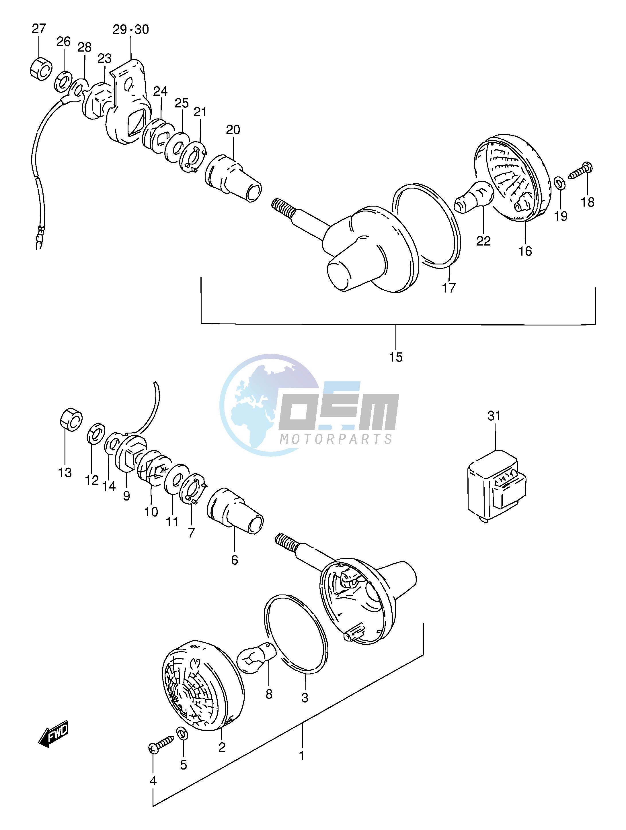 TURN SIGNAL LAMP (E1,P95,MODEL M E24)