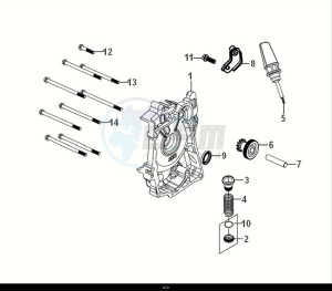 FIDDLE IV 50 (XG05W1-NL) (E5) (M1-M3) drawing R. CRANK CASE COVER