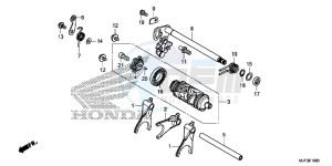 CRF1000G CRF1000 - Africa Twin Europe Direct - (ED) drawing GEARSHIFT DRUM (CRF1000/CRF1000A)