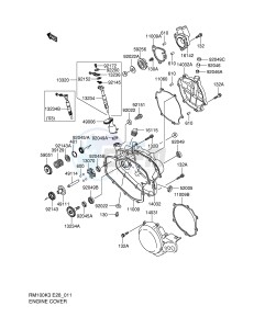 RM100 (E28) drawing ENGINE COVER