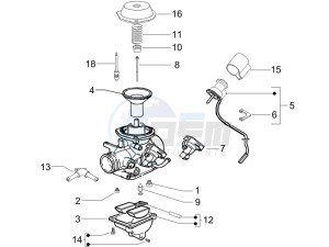 X Evo 125 Euro 3 (UK) drawing Carburetor's components