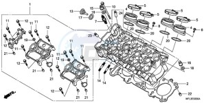 CBR1000RA9 France - (F / ABS CMF MME REP) drawing CYLINDER HEAD