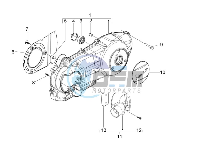 Crankcase cover and cooling