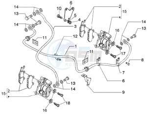 Beverly 250 (USA) USA drawing Brake calipers-brake pipes