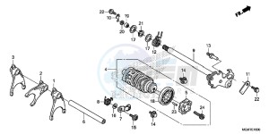 CB600FAD Hornet - CB600F ABS England - (3ED) drawing GEARSHIFT DRUM