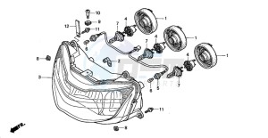 CBR900RR FIRE BLADE drawing HEADLIGHT (CBR900RRY,1/RE1)