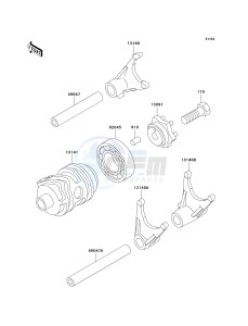 KX 100 A [KX100 MONSTER ENERGY] (A6F - A9FA) D8F drawing GEAR CHANGE DRUM_SHIFT FORK-- S- -